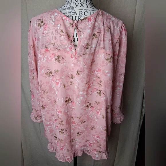 Allegra K Womens Pink XL Top - Picture 2 of 4